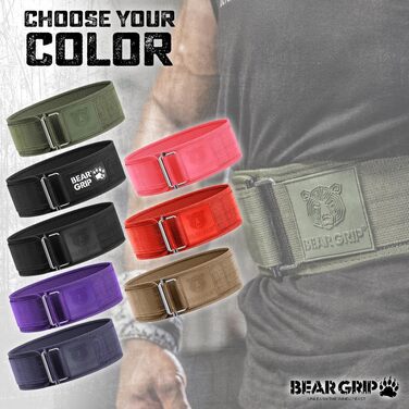 BEAR GRIP – самозамикаючий пояс для важкої атлетики, преміум-пояс для кросфіту, пауерліфтингу та бодібілдингу для чоловіків і жінок