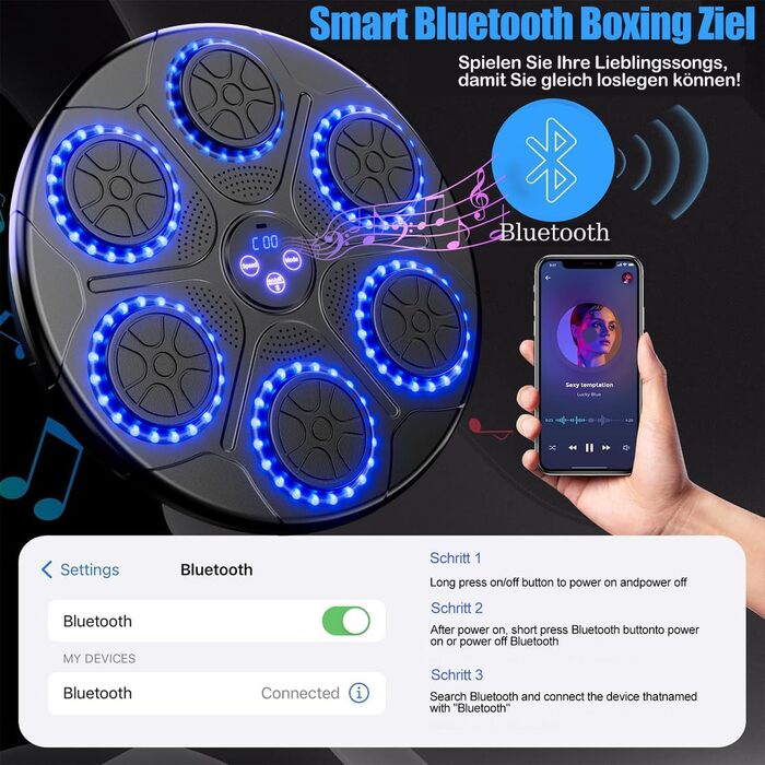 Музичний бокс-тренажер для дому з Bluetooth, рукавичками і рефлекс-тренуванням, для дітей та дорослих, настінний