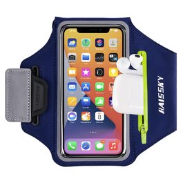 Спортивний браслет на руку для бігу з навушниками та кишеню для ключів. Тримач для телефону на руку, сумісний з iPhone 17/16/15/14/13/12/11 Pro Max/Plus, чорний. Оновлена модель, до 6.9 дюймів.