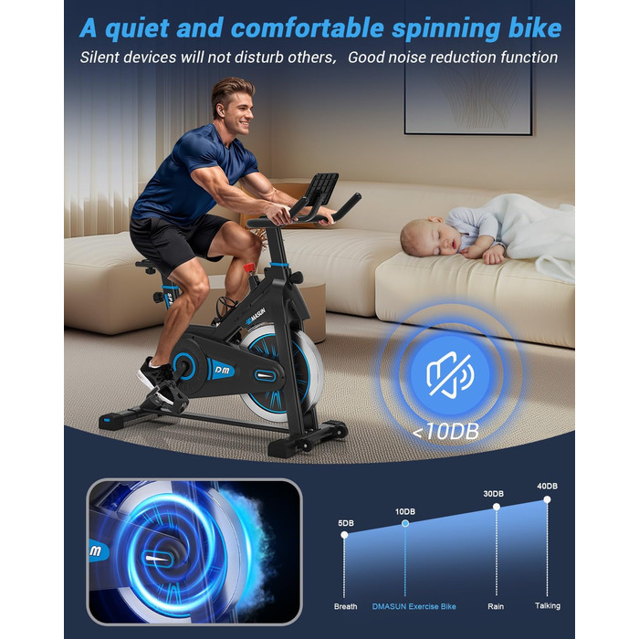 Велотренажер DMASUN 8715C з магнітним опором, велоергометр з LCD-дисплеєм, фітнес-велосипед для дому, до 160 кг