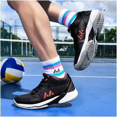 Волейбольні кросівки для чоловіків, кросівки для залу, тренувальні кросівки, легка амортизація, неслизька підошва, розміри 38-48 EU (42 EU, Чорний)