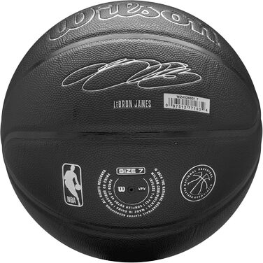 М'яч баскетбольний Wilson NBA Player Evergreen LeBron, розмір 7, чорний