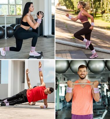 Гантелі на ногу/зап'ястя для чоловіків та жінок, 1-10 кг, набір ваг для ніг та рук, фіолетовий