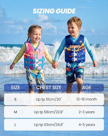 Дитячий жилет для плавання Gogokids для малюків 1-5 років (15-30 кг), блакитний