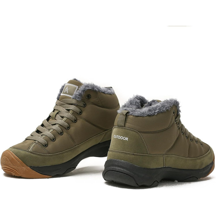 Зимові черевики Azooken для чоловіків та жінок, теплі трекінгові черевики для походів, водонепроникні зимові черевики, розміри 36-48 (41 EU, Army Grün)