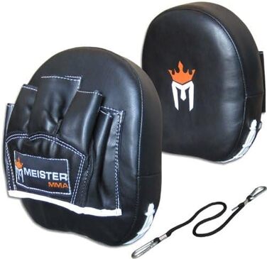 ММА рукавички з натуральної шкіри Meister, для боксу та ММА, 1 пара, чорні