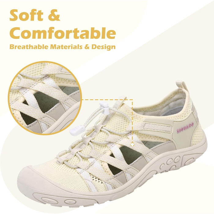 Трекінгові сандалії для жінок SAGUARO - зручні, дихаючі, розмір 36-42 (EU 42, бежеві)