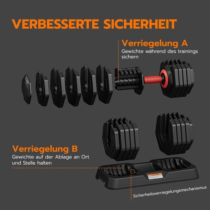 Набір гантелей Dripex: 11 кг, 24.5 кг, 41 кг. Короткі гантелі з антиковзним покриттям, регульовані диски та підставка. Для фітнесу, окремо або пара (червоний 25 кг x1 (10 рівнів регулювання))