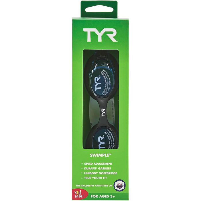 Дитячі окуляри для плавання TYR Swimple S Blau/Schwarz/Schwarz