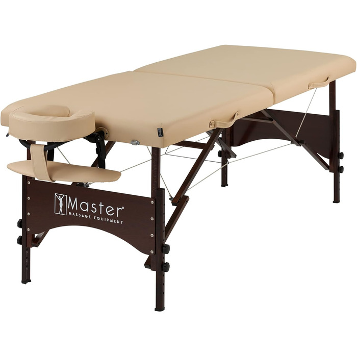 Масажний стіл Master Massage Argo 71 см, складаний, портативний, з ніжками з горіхового дерева, для терапії та краси, у комплекті з сумкою