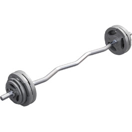 Набір гантелей GORILLA SPORTS 35 кг з SZ-грифом 120 см, чавунні диски 2x1,25 кг, 2x2,5 кг, 4x5 кг, діаметр 30 мм, рифлений хват, 2 замки-зірки