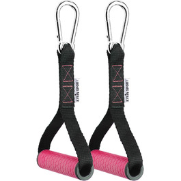 Набір аксесуарів для тренажерів KYLIN SPORT: гумки, ручки, карабіни (рожевий)