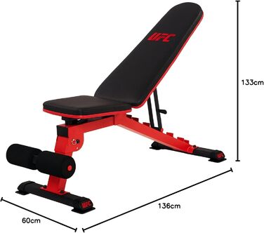 Складана багатофункціональна атлетична лава UFC FID з опорою для ніг, регульована, витримує до 363 кг