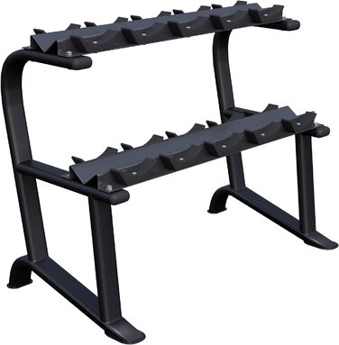 Стійка для гантелей GORILLA SPORTS, 2-рівнева, 121x65x100 см, до 250 кг, сталева, підставка для гантелей, органайзер для гантелей
