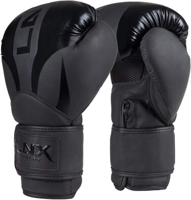 Боксерські рукавички LNX Nitro 10 Oz чорні для боксу, кікбоксингу, муай-тай, MMA, чоловічі, жіночі, дитячі, тренувальні