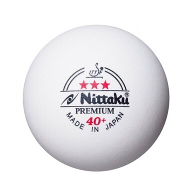 М'ячі для настільного тенісу Nittaku Premium 3 зірки 40+ ITTF (6 шт.) - пластикові, білі, оригінальні