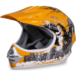 Мотошолом Actionbikes Motors X-Treme для дітей: захист під час катання на мотоциклі, квадроциклі та кросбайку (зелений, XXL, жовтий)