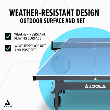 Стол для настільного тенісу JOOLA Nova Pro Plus – Outdoor, складний, з сіткою та регулюванням висоти