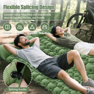 Isomatte самонадувна туристична, килимок для кемпінгу Ultraleicht з помпою та подушкою, водонепроникний, для відпочинку на природі