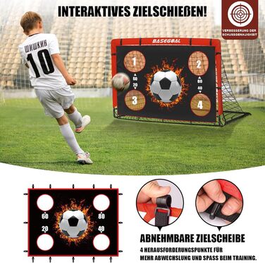 Дитячі футбольні ворота Klappbares Fußballtor 150x120 см з мішенню, 2-в-1 для саду та пляжу, з сумкою та анкерами