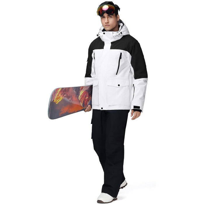 Комплект гірськолижний чоловічий HOTIAN: куртка та штани. Теплий, водонепроникний, вітронепроникний костюм для сноуборду та гірськолижного спорту. Розмір M. HB+BK