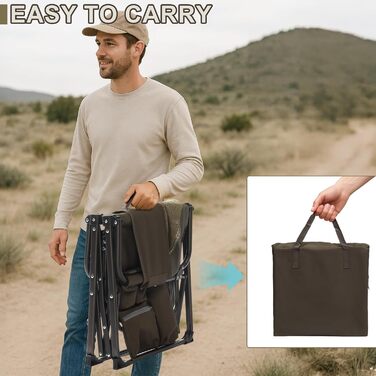 Складний туристичний стул LEADZM з бічним столиком та відділенням для зберігання, 120 кг, 600D Oxford, метал, 62x60x92 см, коричневий