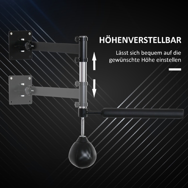 HOMCOM Спортивний волейбольний бокс, з м'ячем Speedball, обертовий відбивальний стержень, регульована висота, складаний, сталевий, 79 x 72 x 20 см