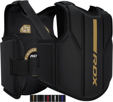 Захист для тіла RDX, штучна шкіра Maya Hide, для кікбоксингу, MMA, муай-тай, боксу, регульований, розмір S/M, золотий, для дому і спортзалу
