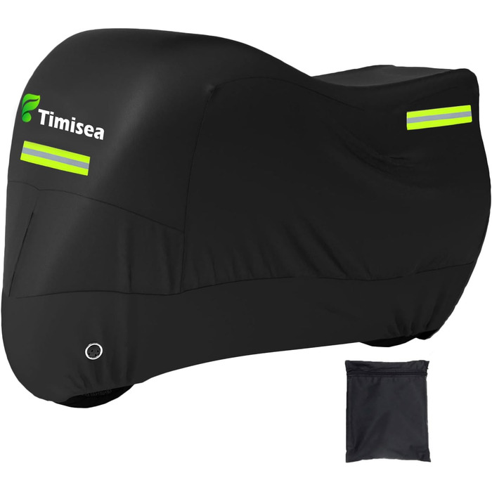 Захисний чохол для мотоцикла Motorrad з відбиваючими смугами, чорний, 245x105x125 см