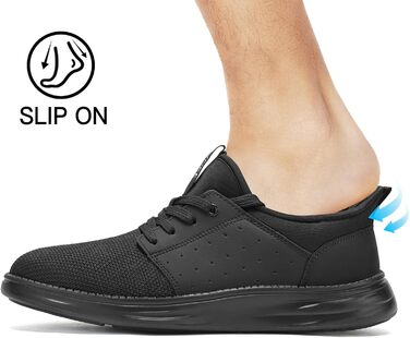 Чоловічі кросівки Slip-On, чорні. Зручні для ходьби, фітнесу, спорту. Без шнурівки, для відпочинку та бізнесу. Розмір 42.5 EU