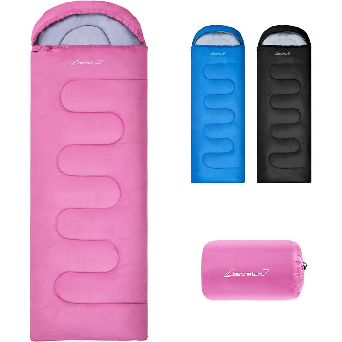 Спальний мішок Clostnature для кемпінгу та подорожей: легкий, компактний, 3 сезони (рожевий, 0.9 кг)