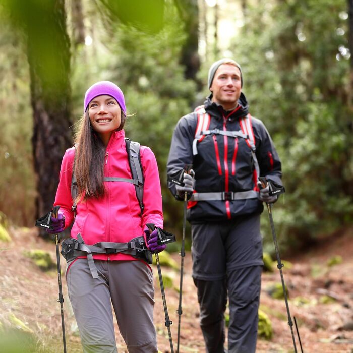 Трекінгові палиці для скандинавської ходьби Nordic Walking, ультралегкі односекційні палиці з гумовими наконечниками для жінок та чоловіків (Чорний, 110/115 см)