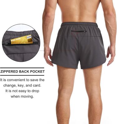 Шорти спортивні чоловічі Suwangi, короткі, швидковисихаючі, з внутрішньою сіткою, спортивні штани з кишенею (XL, сірий)
