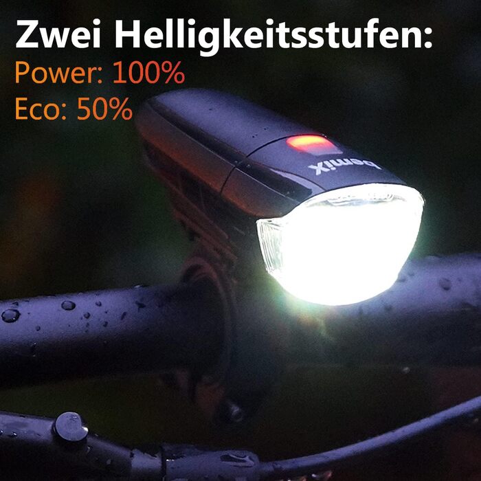 Набір велосипедних ліхтарів BemiX StVZO, LED, водонепроникні, з швидкою фіксацією