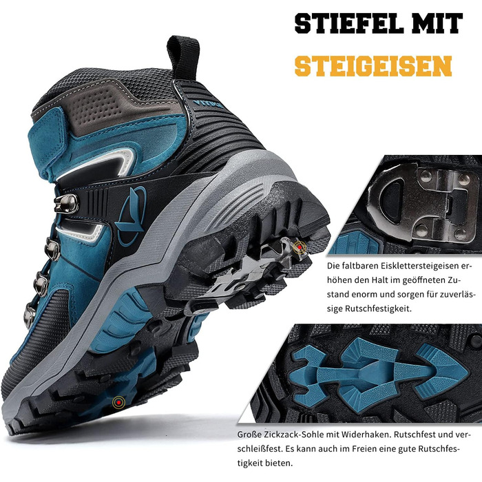 Дитячі зимові черевики Elaphurus: теплі, зручні, для прогулянок та трекінгу (36 EU, сапфір-блакитний)