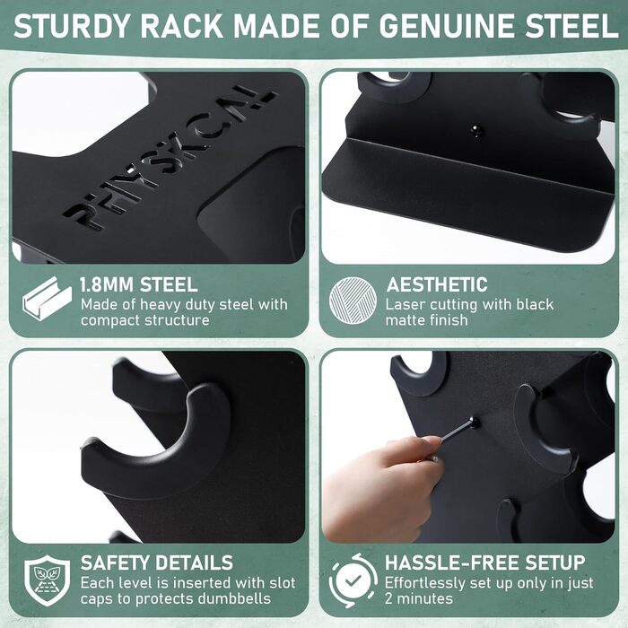 Набір гантелей Kurzhantel-Set з підставкою для дому та спортзалу, 30 кг | Küstenbrise