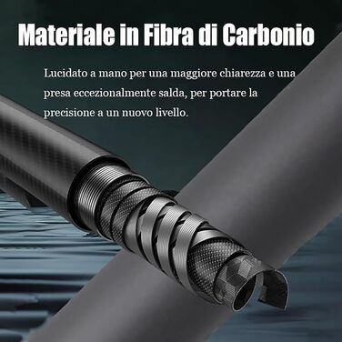OKHEALING Професійний Більярдний Кіюк T700 з Карбону, 147 см, 12.4 мм, 8 зубців, для 8 та 9 куль