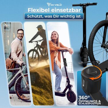 Замок для велосипеда MIVELO, складний, висока безпека, 85 см, з ключем та кріпленням. Підходить для електровелосипеда, MTB та шосе