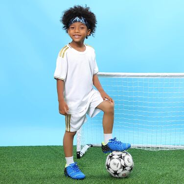 Дитячі футбольні бутси Hawkwell для твердого поля, чорно-зелені (30 EU, синьо-зелені)