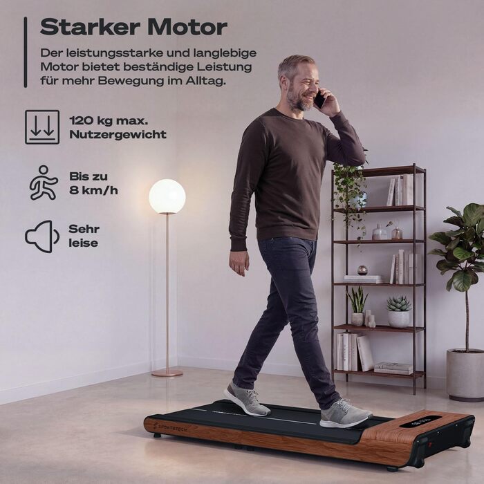 Бігова доріжка Sportstech WalkingPad Pro для дому: складана, до 8 км/год, з лічильником кроків, для офісу, 120 кг, з додатком, тиха, німецька якість