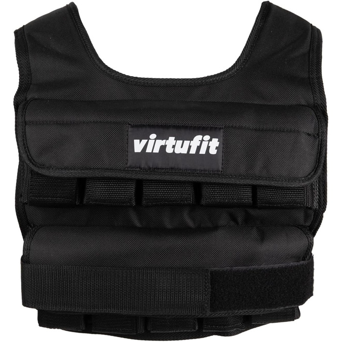 Універсальна обтяжувальна жилетка VirtuFit Pro, регульована вага 10-30 кг, чорна