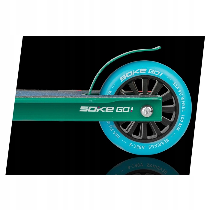 Трюковий самокат Soke GO! Легкий 2,9 кг ABEC-9 Stunt, зелено-блакитний