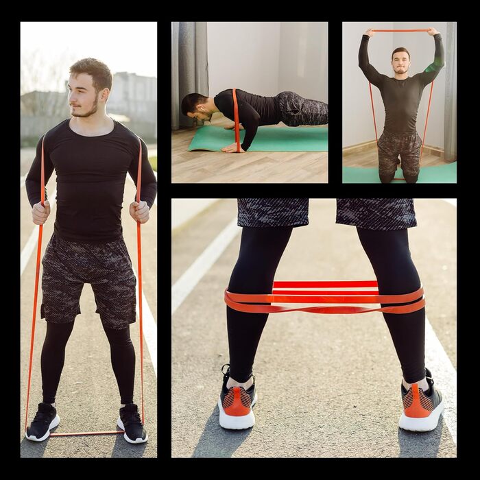 Еластичні стрічки для м'язів ACM, 3 рівні + анкер, домашня гімнастика, фітнес-стрічки, набір BE багатокольоровий