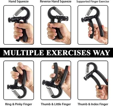 Підсилювач хвату - тренажер для рук та зап'ястя з регулюванням 5-60 кг + E-Book. Розвиток сили хвату, реабілітація. Червоний & Чорний