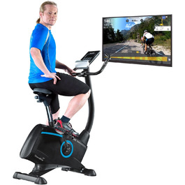 Ергометр Skandika Atlantis: велотренажер з керуванням через додаток (Kinomap, iConsole), Bluetooth, 10 кг маховик, вимірювання пульсу та жиру, 32 рівні навантаження, тихий, з транспортувальними колесами, до 150 кг