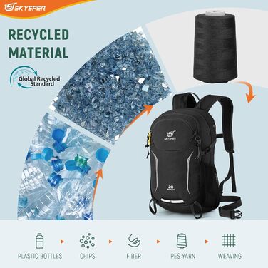 Рюкзак SKYSPER 20L для чоловіків і жінок, легкий туристичний, компактний, для трекінгу та спорту на відкритому повітрі, екологічний