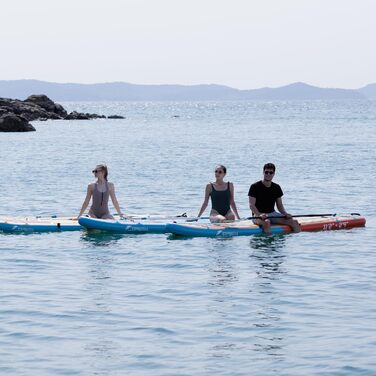 Надувний SUP Борд UPWELL Premium Stand Up Paddling Board з сидінням та кріпленням для камери, комплект, 204 кг вантажопідйомність, для 2 осіб, регульоване весло для початківців (340x84x15cm)