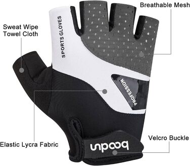 Велосипедні рукавички для чоловіків та жінок, напівпальцеві, дихаючі, антиковзні - сірий колір, розмір M