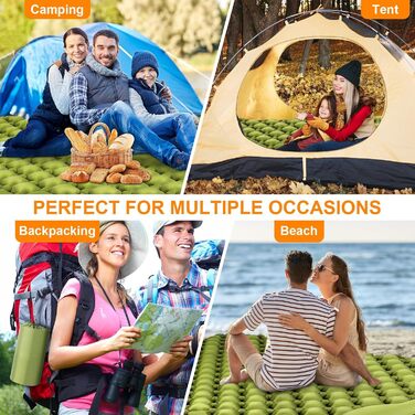 Двоспальний килимок для кемпінгу, самонадувний, 10.2 см, Army Gelb