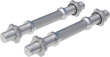 Гантельні грифи GORILLA SPORTS 35 см, 2 шт, 30 мм, зіркові замки, хромовані, сріблясті/чорні – короткі штанги для гантелей